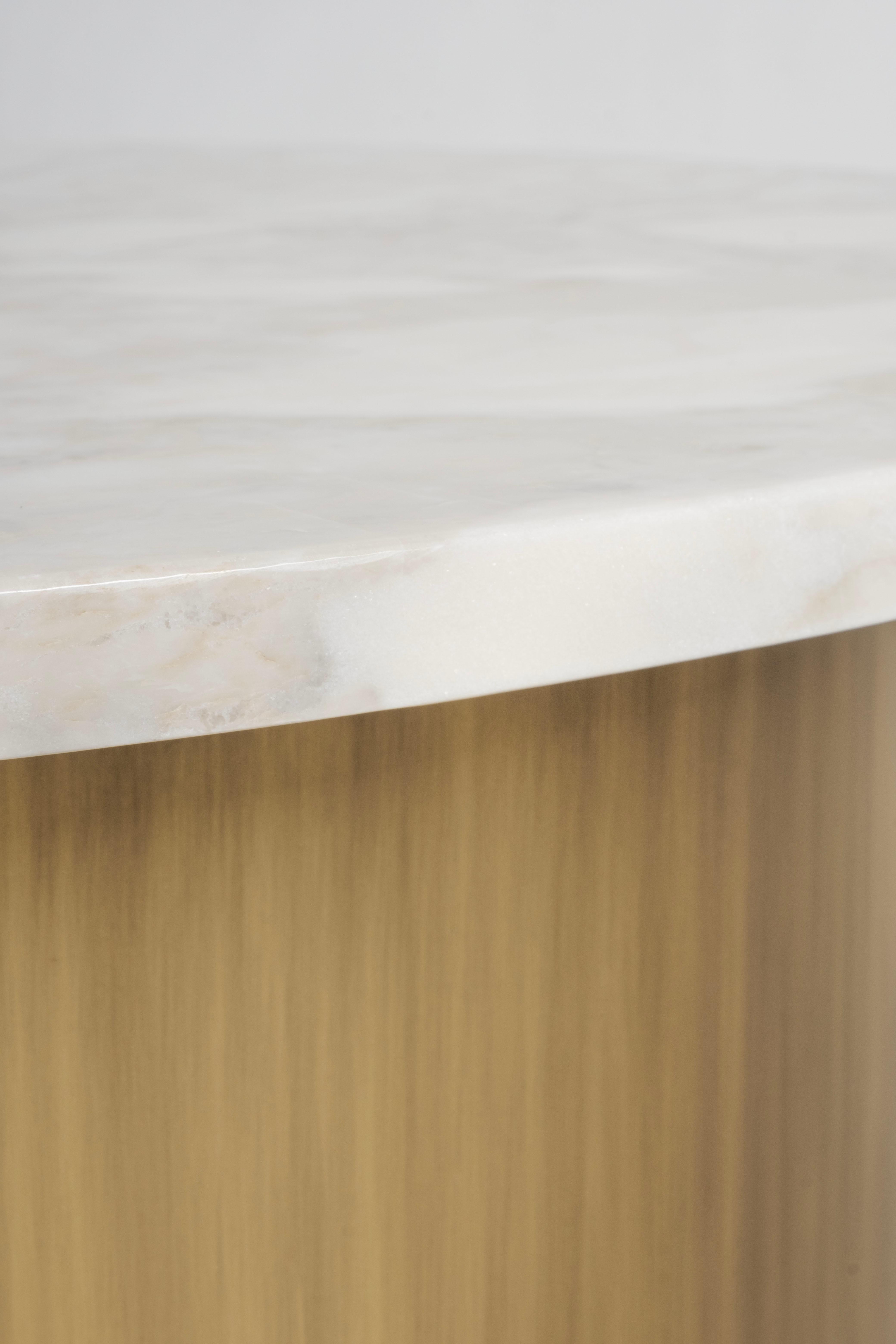 Hand-Crafted Modern Landscape Side Tables Calacatta Oro Marble Handmade Portugal Greenapple For Sale