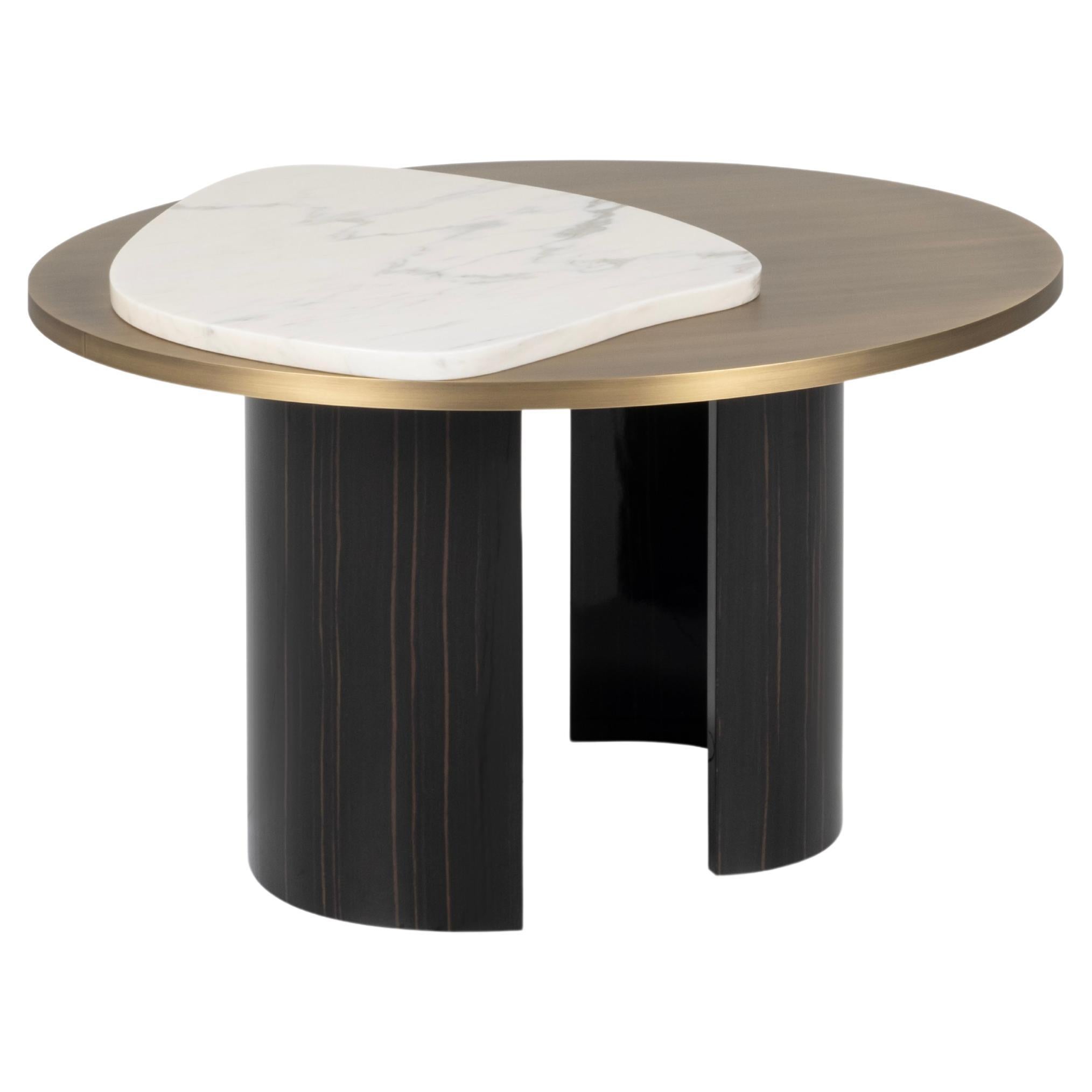 Modern Landscape Side Tables Marble Brass Handmade in Portugal by Greenapple For Sale