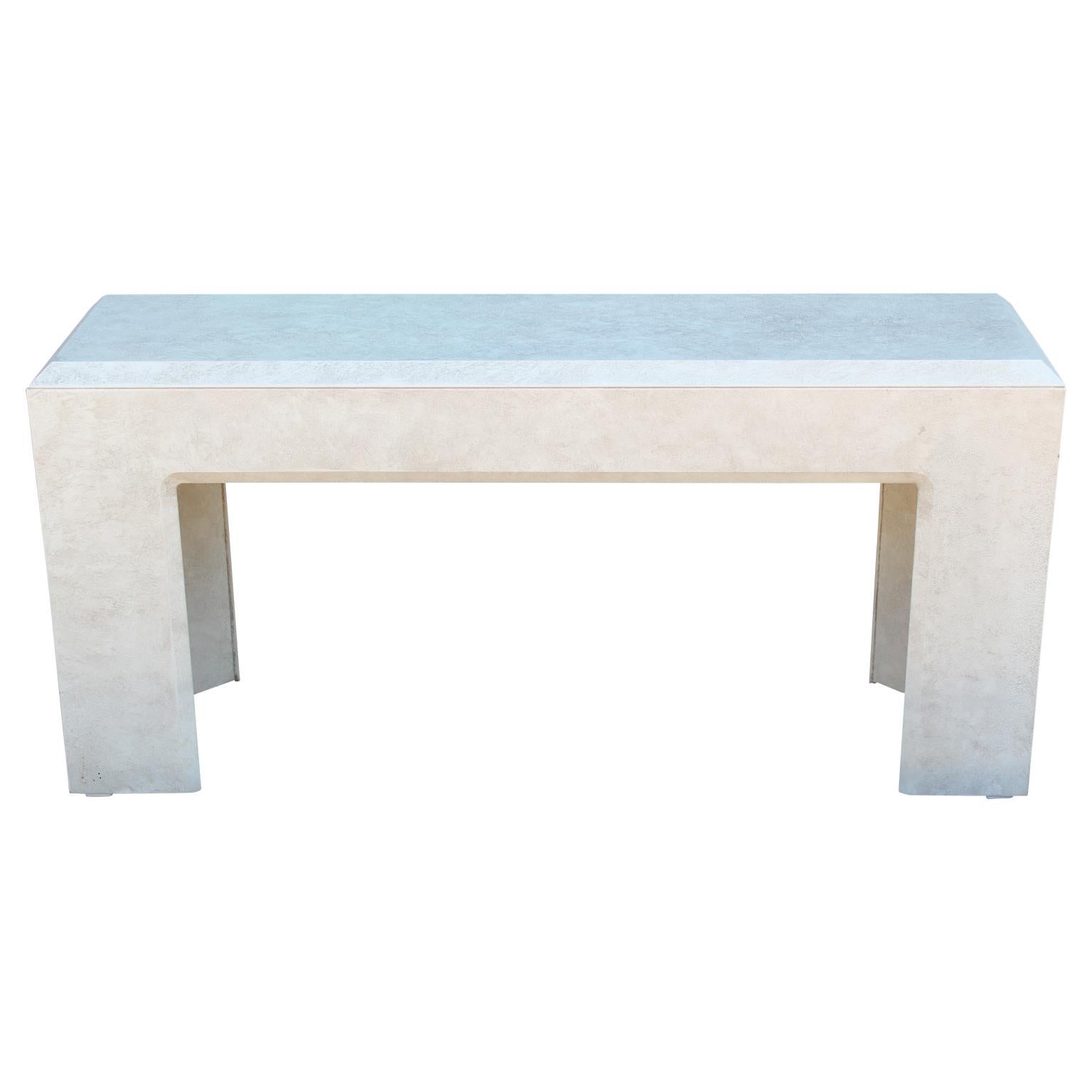 Modern Lane Furniture Textured Minimalist Thick White Console