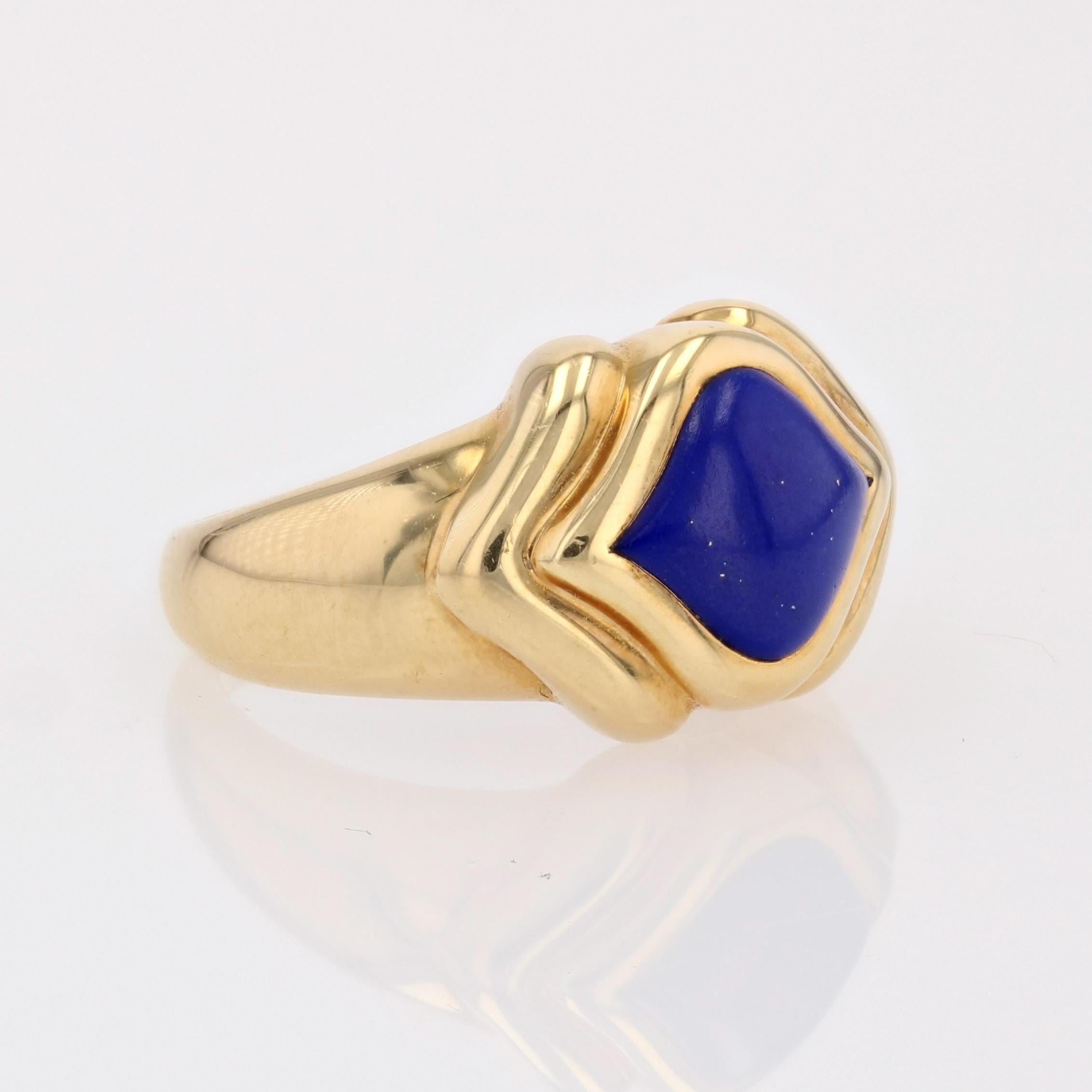 Modern Lapis Lazuli 18 Karat Yellow Gold Ring 6