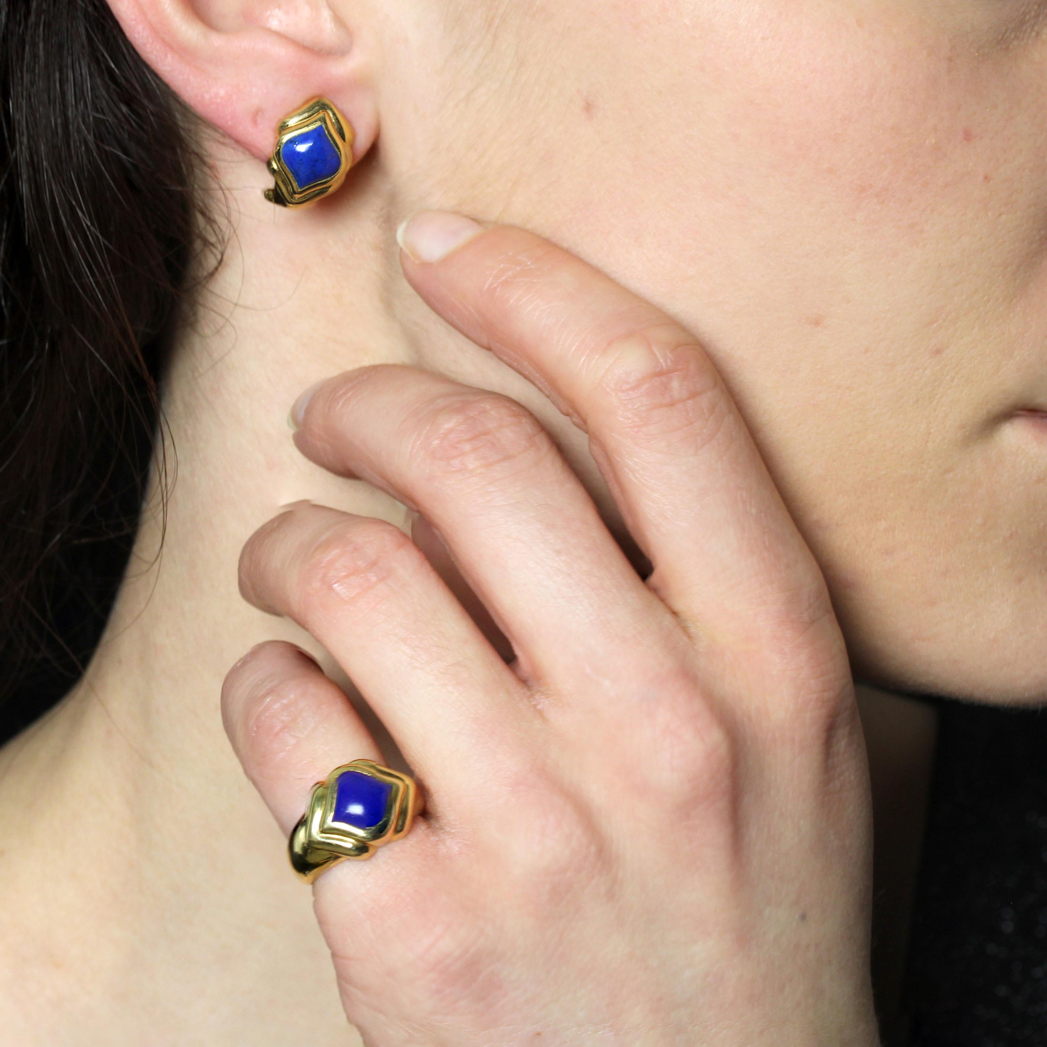 Modern Lapis Lazuli 18 Karat Yellow Gold Ring 10