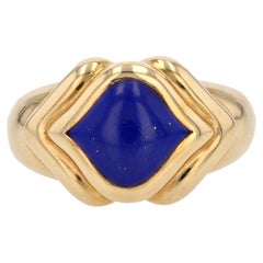Modern Lapis Lazuli 18 Karat Yellow Gold Ring