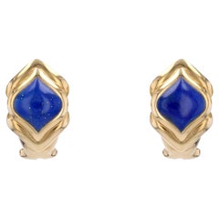 Modern Lapis Lazuli 18 Karat Yellow Gold Stud Earrings