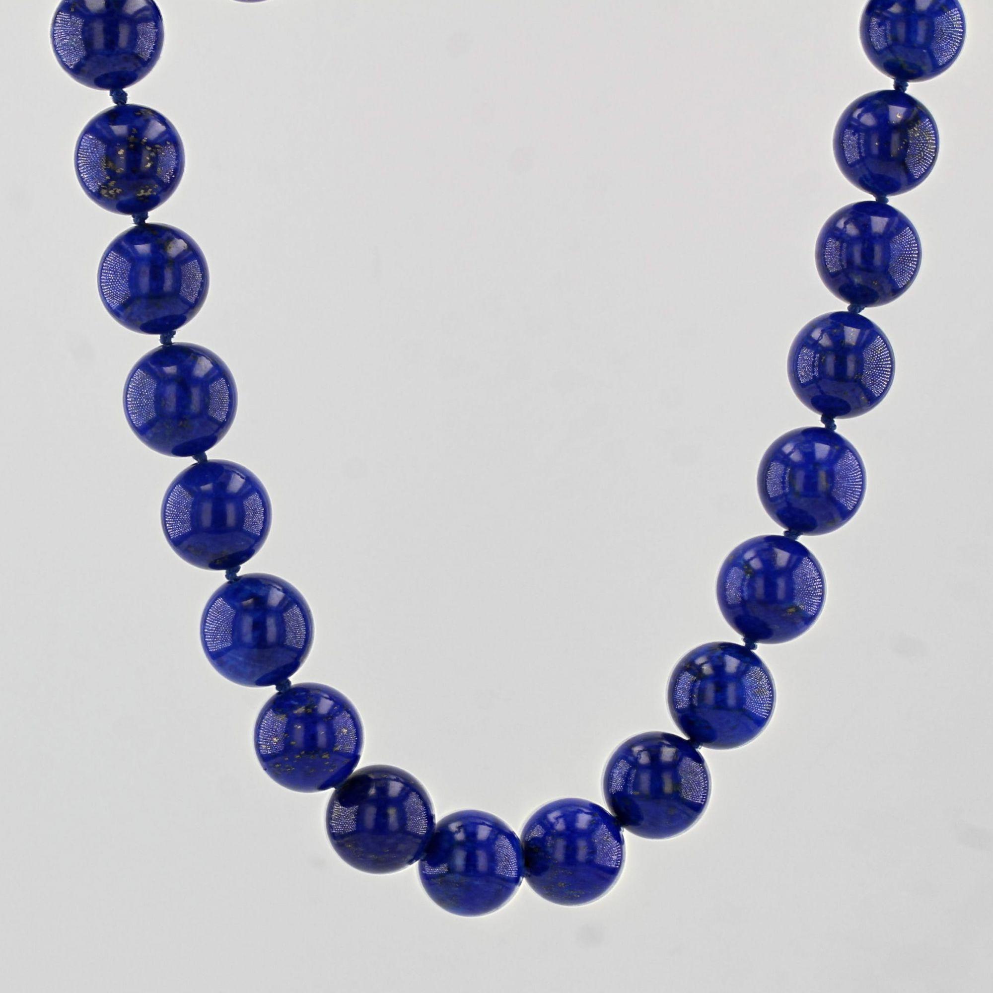 Modern Lapis Lazuli Pearl 18 Karat Yellow Gold Clasp Necklace 5