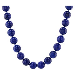 Modern Lapis Lazuli Pearl 18 Karat Yellow Gold Clasp Necklace