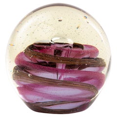 Modern Large Art Glass Sphere Paperweight Sculpture