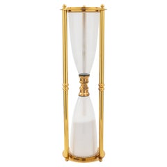 Vintage Modern Large Brass White Sand Hourglass