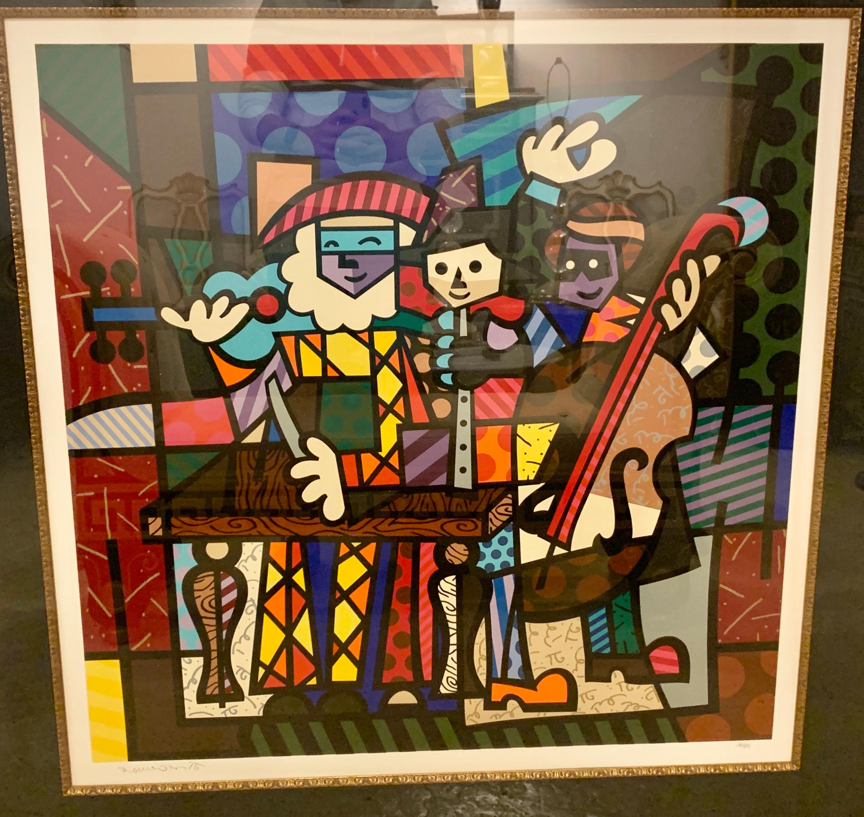 Modern large colorful signed Print of Musicians.

Greg.