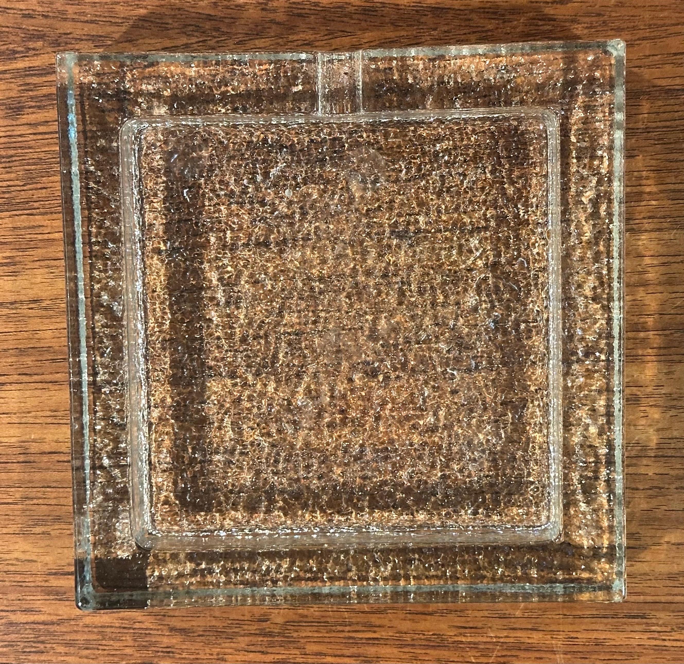 Großer moderner Zigarren-Aschenbecher aus Craquelé-Glas im Zustand „Gut“ im Angebot in San Diego, CA