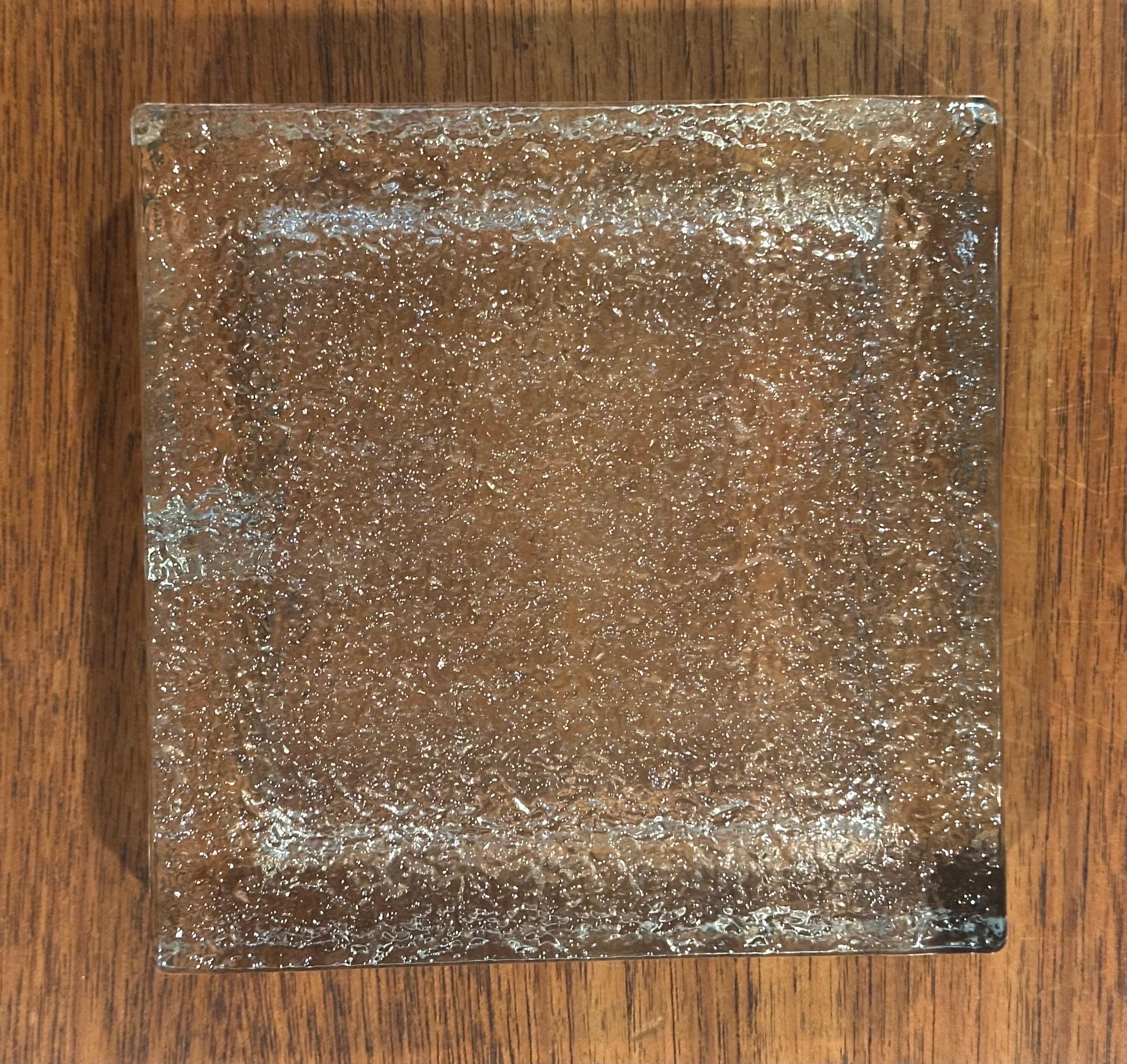 Großer moderner Zigarren-Aschenbecher aus Craquelé-Glas (20. Jahrhundert) im Angebot
