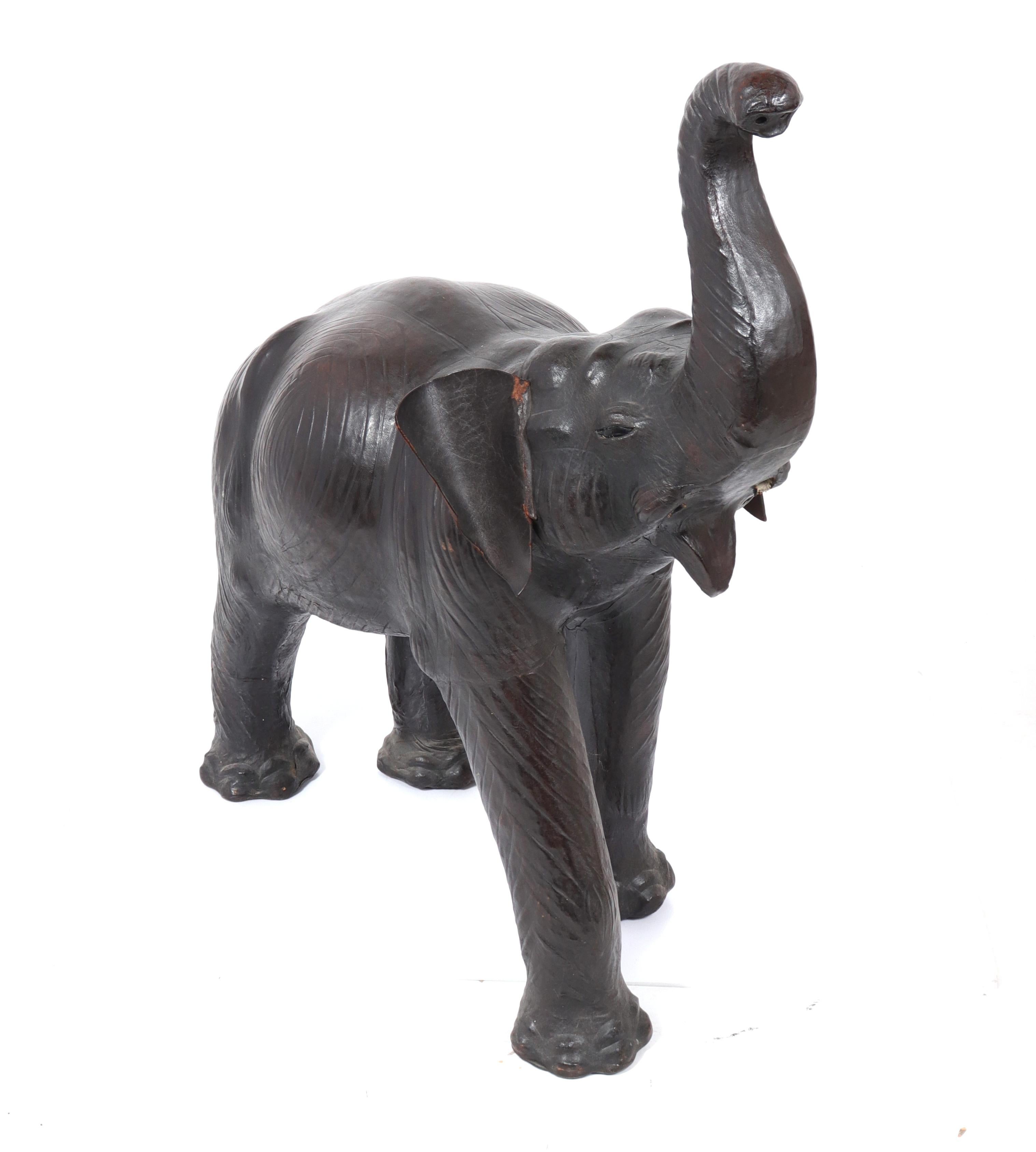 Modern Large Leather-Clad Elephant Sculpture 1