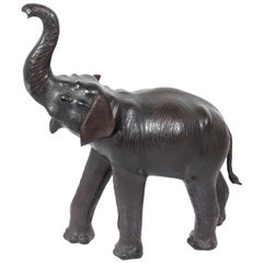 Modern Large Leather-Clad Elephant Sculpture