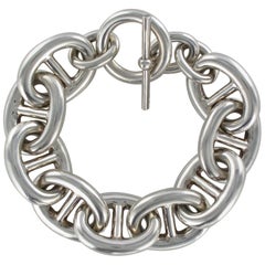 Modern Large Marine Mesh Silver Bracelet