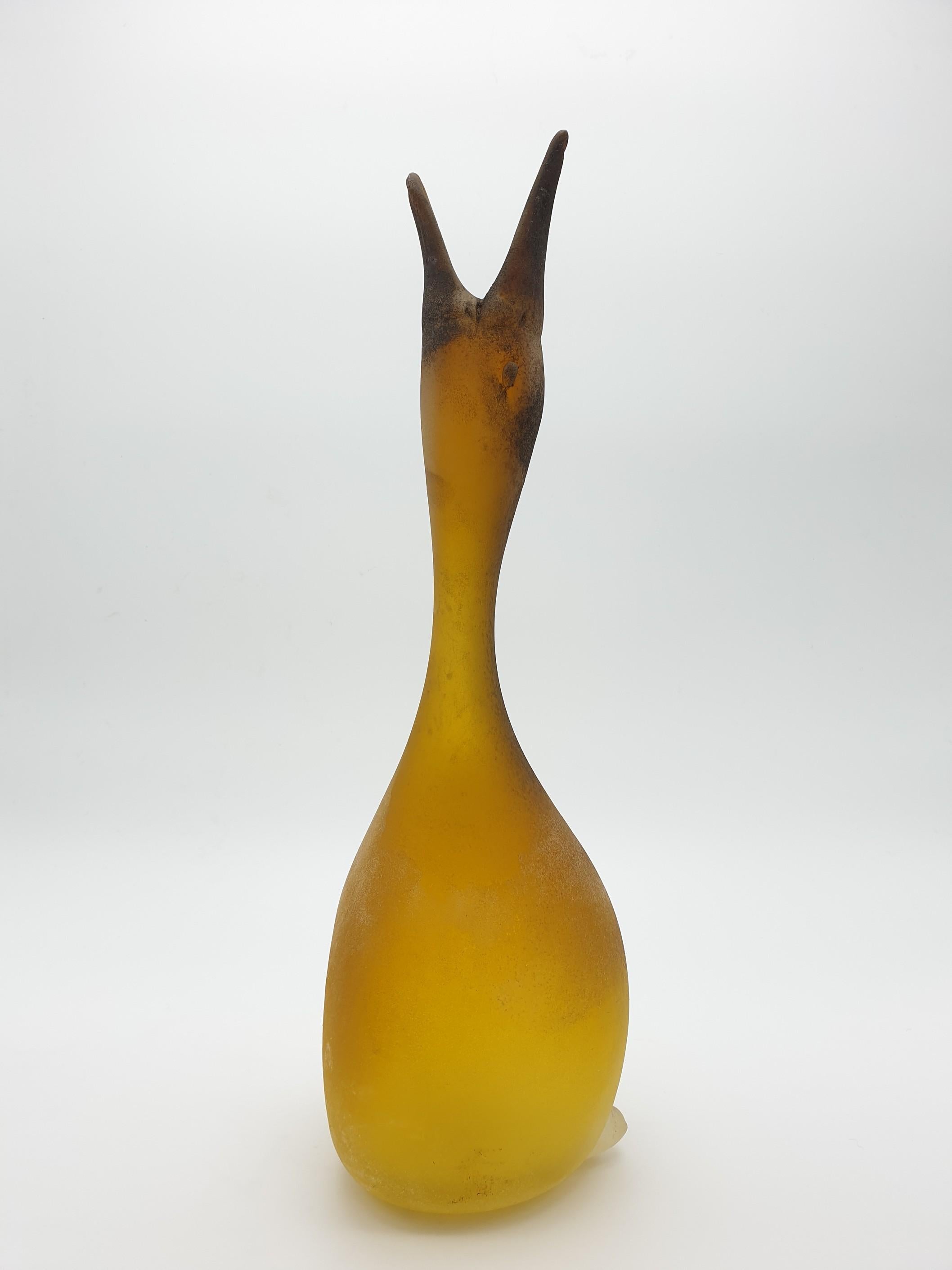 Modern Large Murano Glass Duck Vase by Antonio Da Ros at Gino Cenedese, 1960s For Sale 5