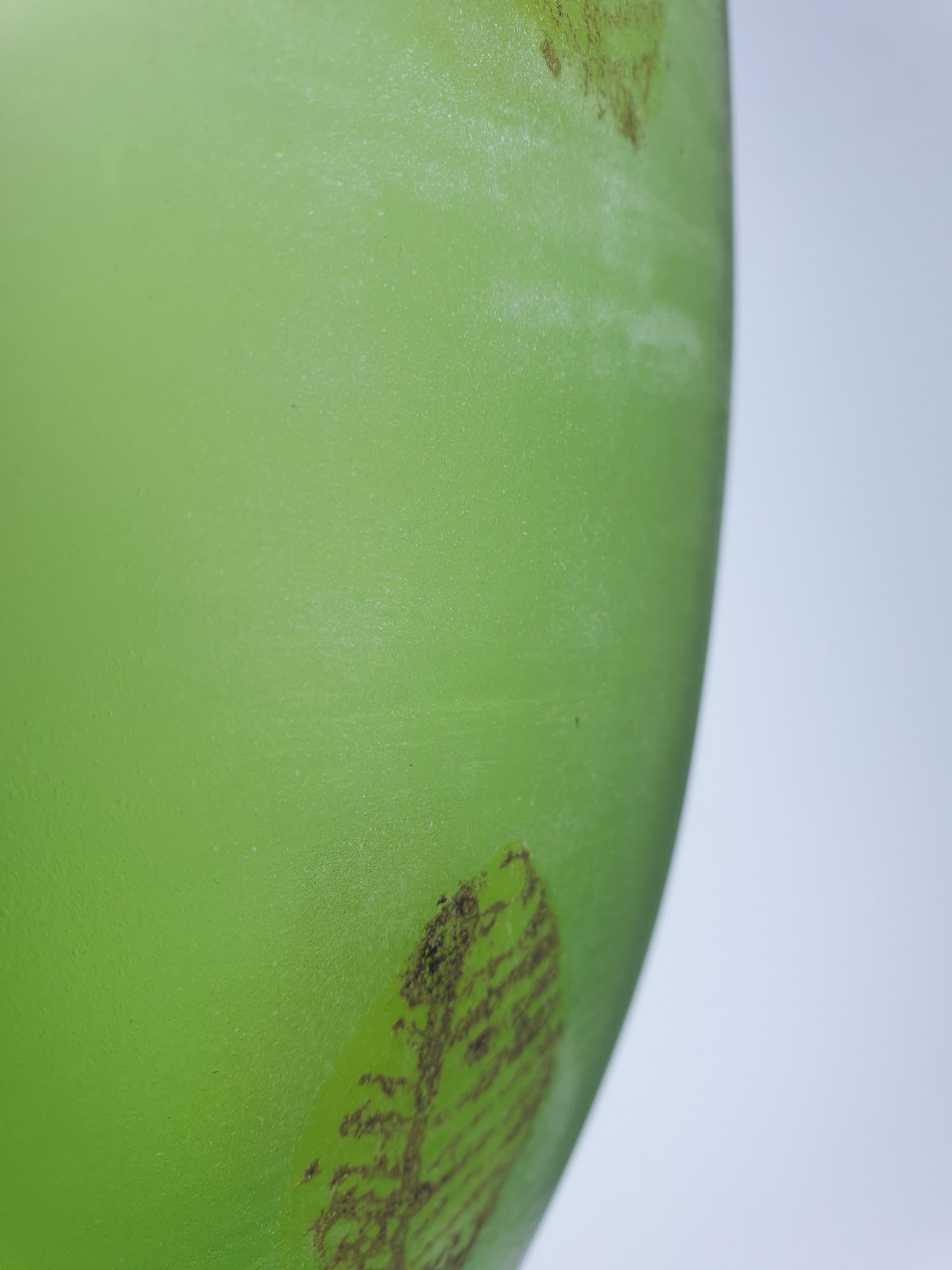 Modern Large Murano Glass Vase with Leaves in Sabbiato Finish, by Cenedese, 1988 For Sale 5