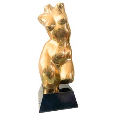 Modern Large Nude Female Figure Torso Bust Sculpture Mid Century Modern