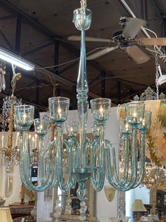 Modern Large Scale Murano Glass 10 Arm Chandelier