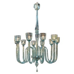 Modern Large Scale Murano Glass 10 Arm Chandelier