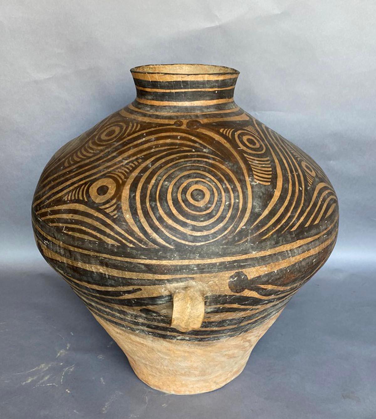 Neoclassical Modern Large Scale Neolithic Style Ceramic Pots For Sale