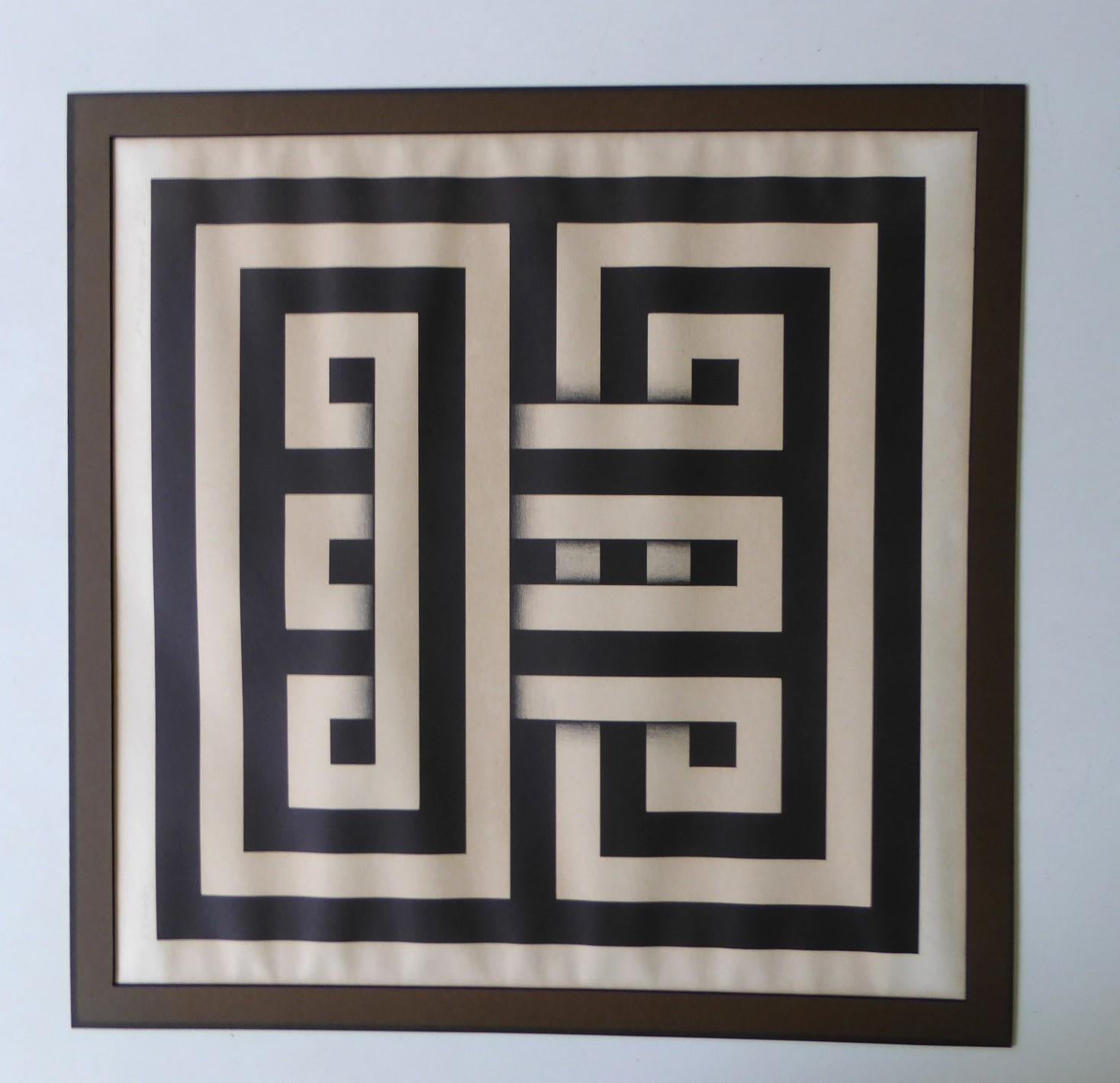 Op Art Moderno Latinoamericano Omar Rayo Serigrafía Saphan II 1968 Colombia Pintura en venta