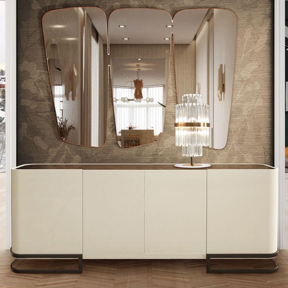 Modern Latte Lacquered High Gloss Cream Sideboard by Caffe Latte In New Condition For Sale In New York, NY
