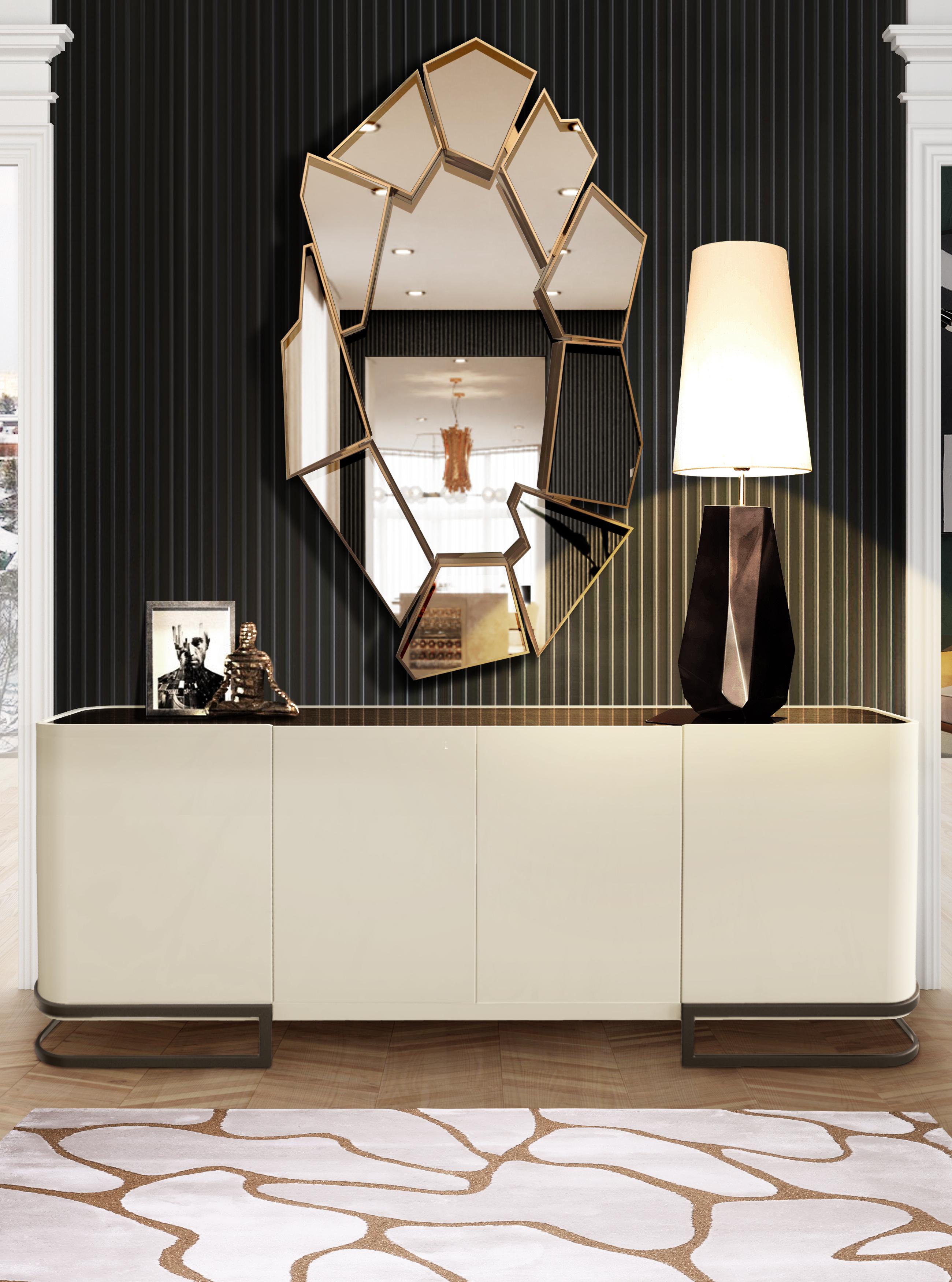 Contemporary Modern Latte Lacquered High Gloss Cream Sideboard by Caffe Latte For Sale