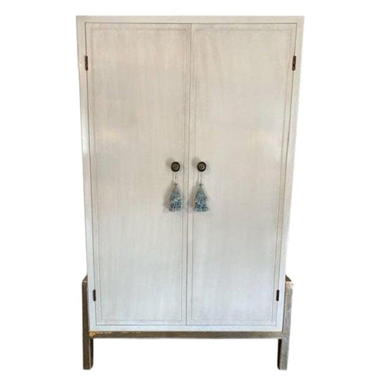 Modern Laura Kirar for Baker Modern Teabox Ivory Lacquer Cabinet Custom Dry Bar