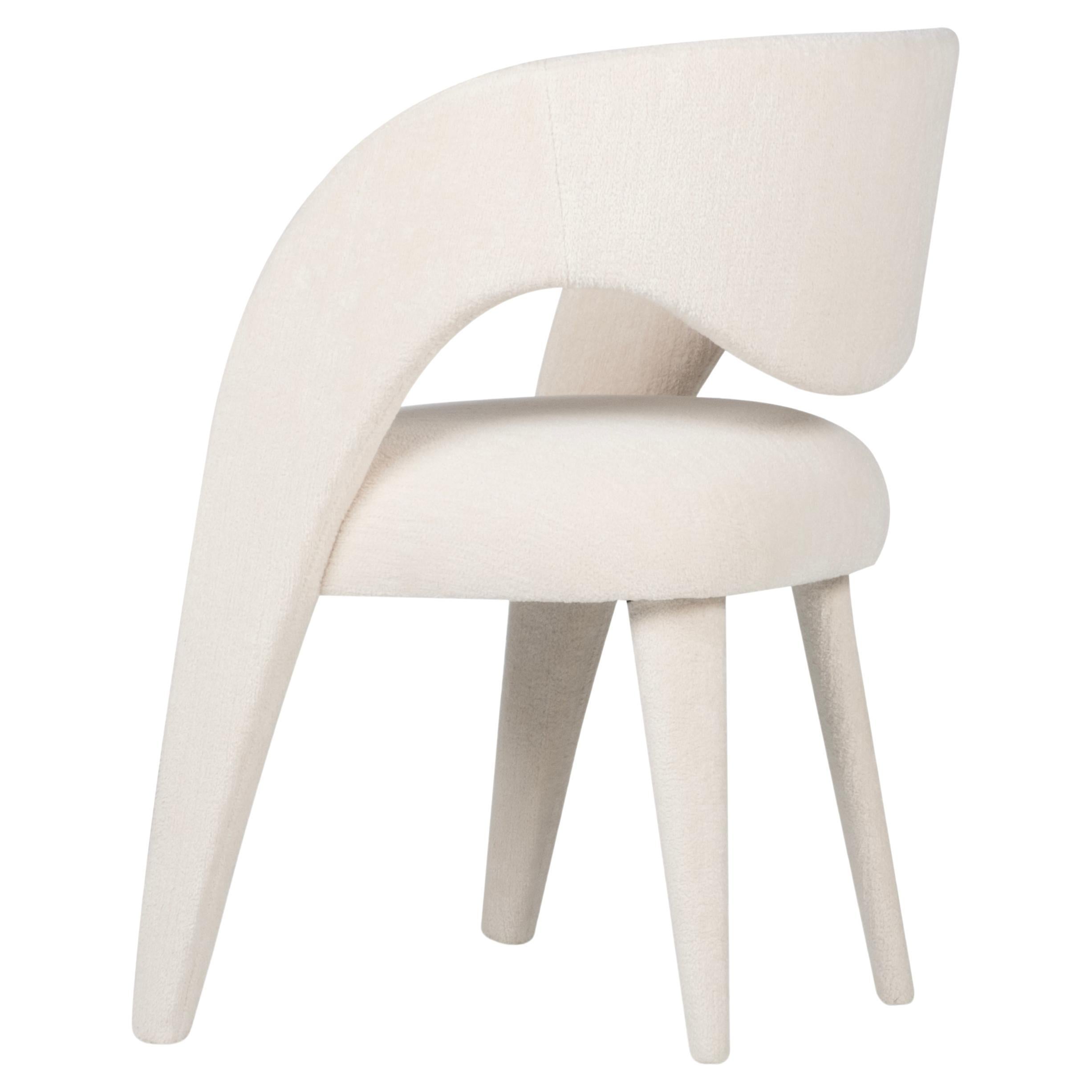 Modern Laurence Dining Chair, DEDAR Beige Chenille, Handmade Portugal Greenapple