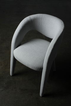 Modern Laurence Dining Chair, DEDAR Glaciar Blue Wool, Handmade by Greenapple