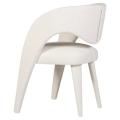 Modern Laurence Dining Chair, DEDAR Pearl Chenille, Brass Handmade by Greenapple