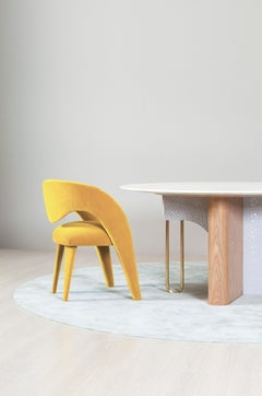 Modern Laurence Dining Chair, DEDAR Salmon Wool, Handmade Portugal Greenapple