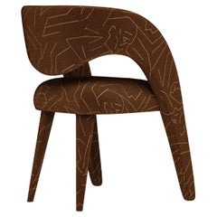 Modern Laurence Dining Chairs, Burgundy DEDAR Jacquard, Handmade Greenapple