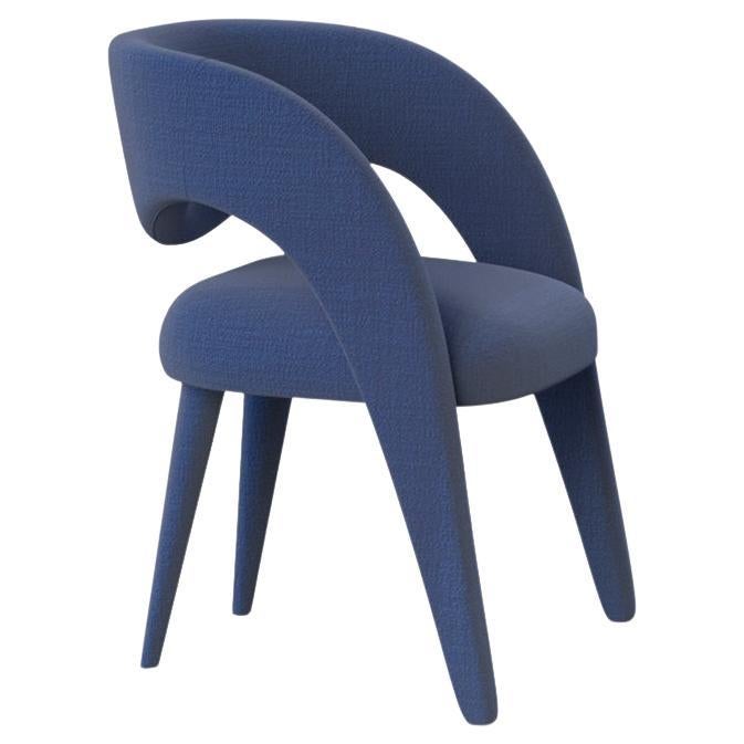 Chaises de salle à manger Laurence, laine bleu DDAR, fabriquées à la main au Portugal par Greenapple