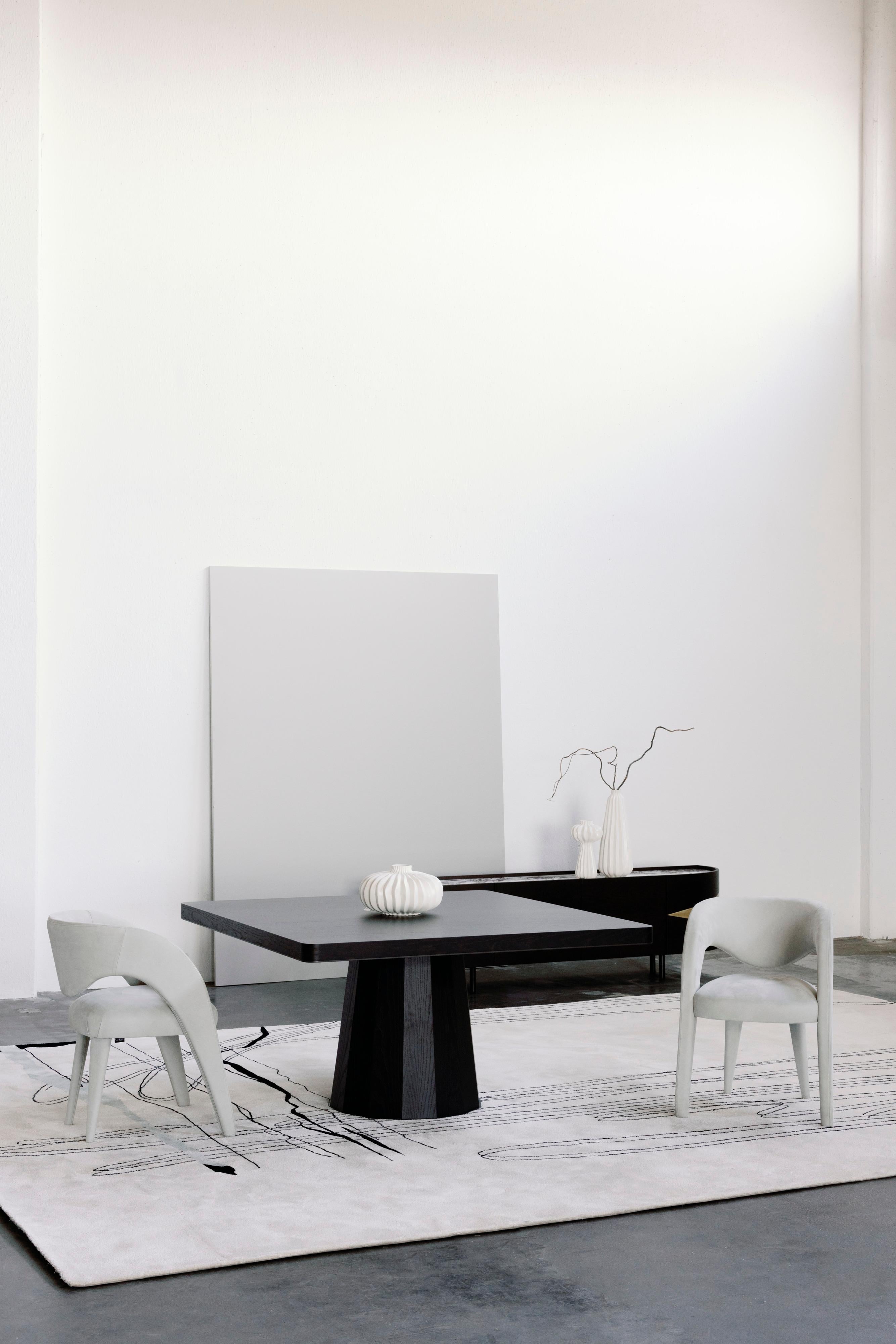 Modern Laurence Dining Chairs, Dedar Bouclé, Handmade in Portugal by Greenapple For Sale 7
