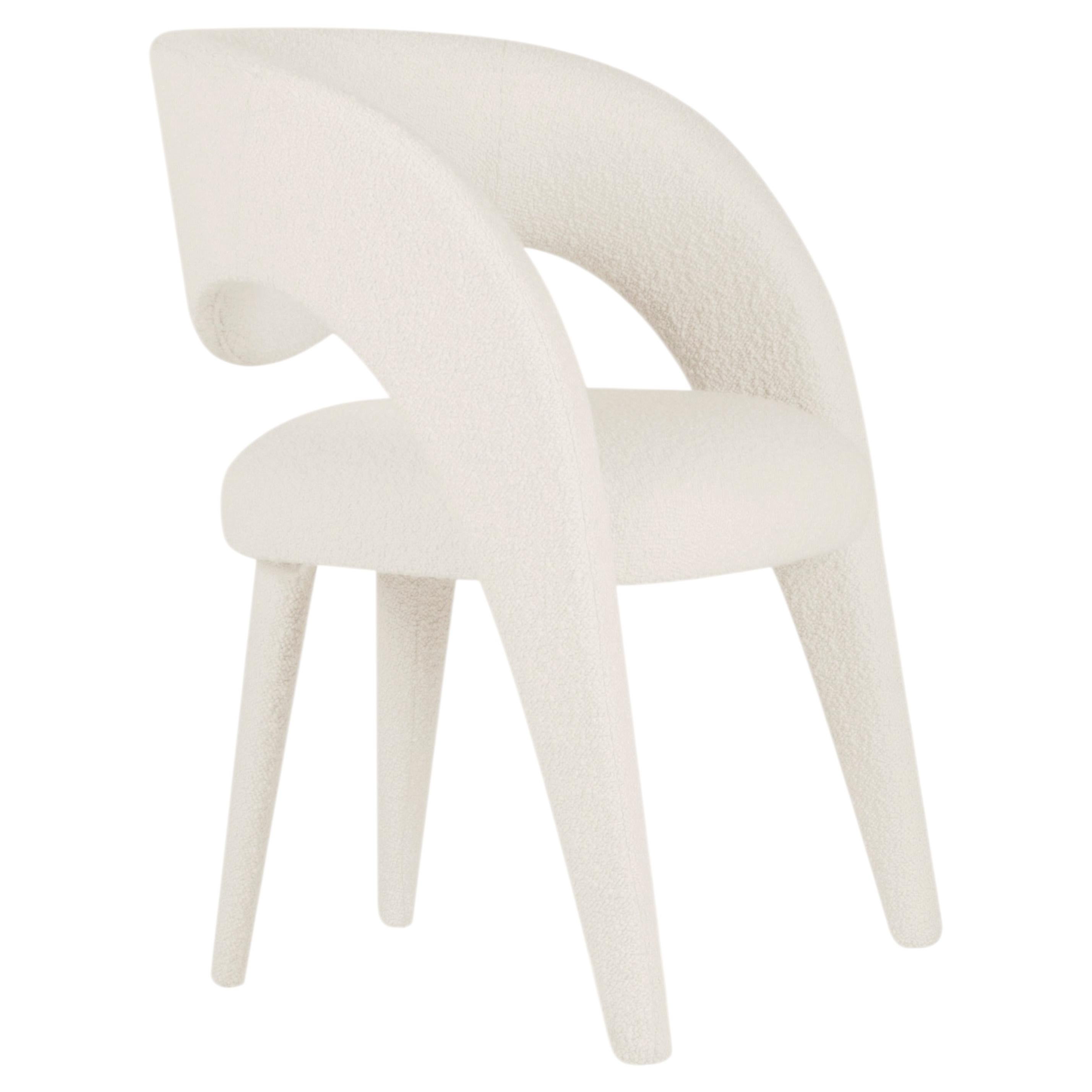 Modern Laurence Dining Chairs, Dedar Boucle, Handmade in Portugal by Greenapple