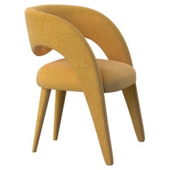 Modern Laurence Dining Chair, DEDAR Mustard Wool, Handmade Portugal Greenapple