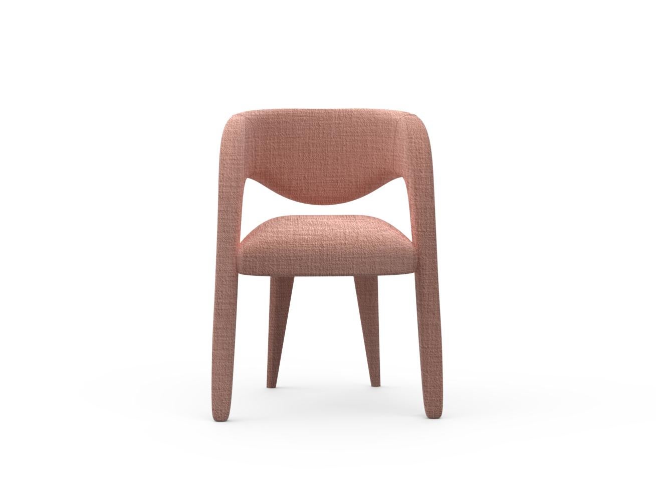 Portuguese Modern Laurence Dining Chair, DEDAR Salmon Wool, Handmade Portugal by Greenapple For Sale