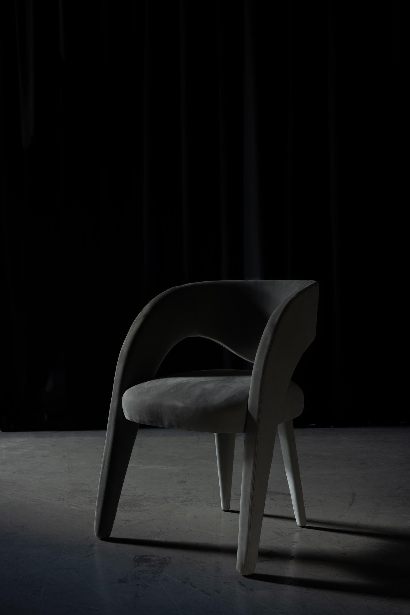 Sillas de Comedor Modernas Laurence, Piel de Terciopelo, Hechas a Mano Portugal by Greenapple en venta 2