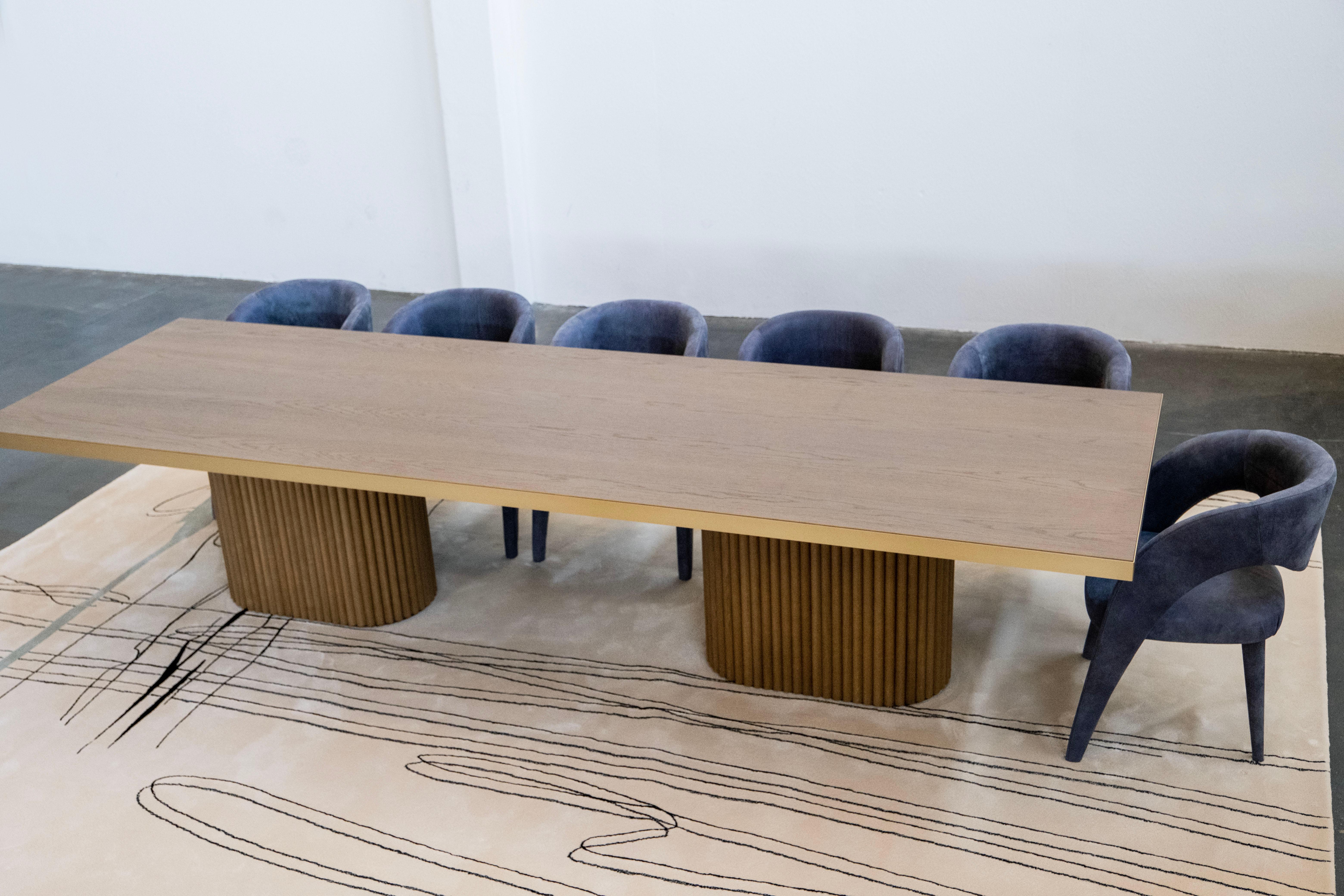 Modern Laurence Dining Chairs, Italian Leather, Handmade Portugal by Greenapple For Sale 7