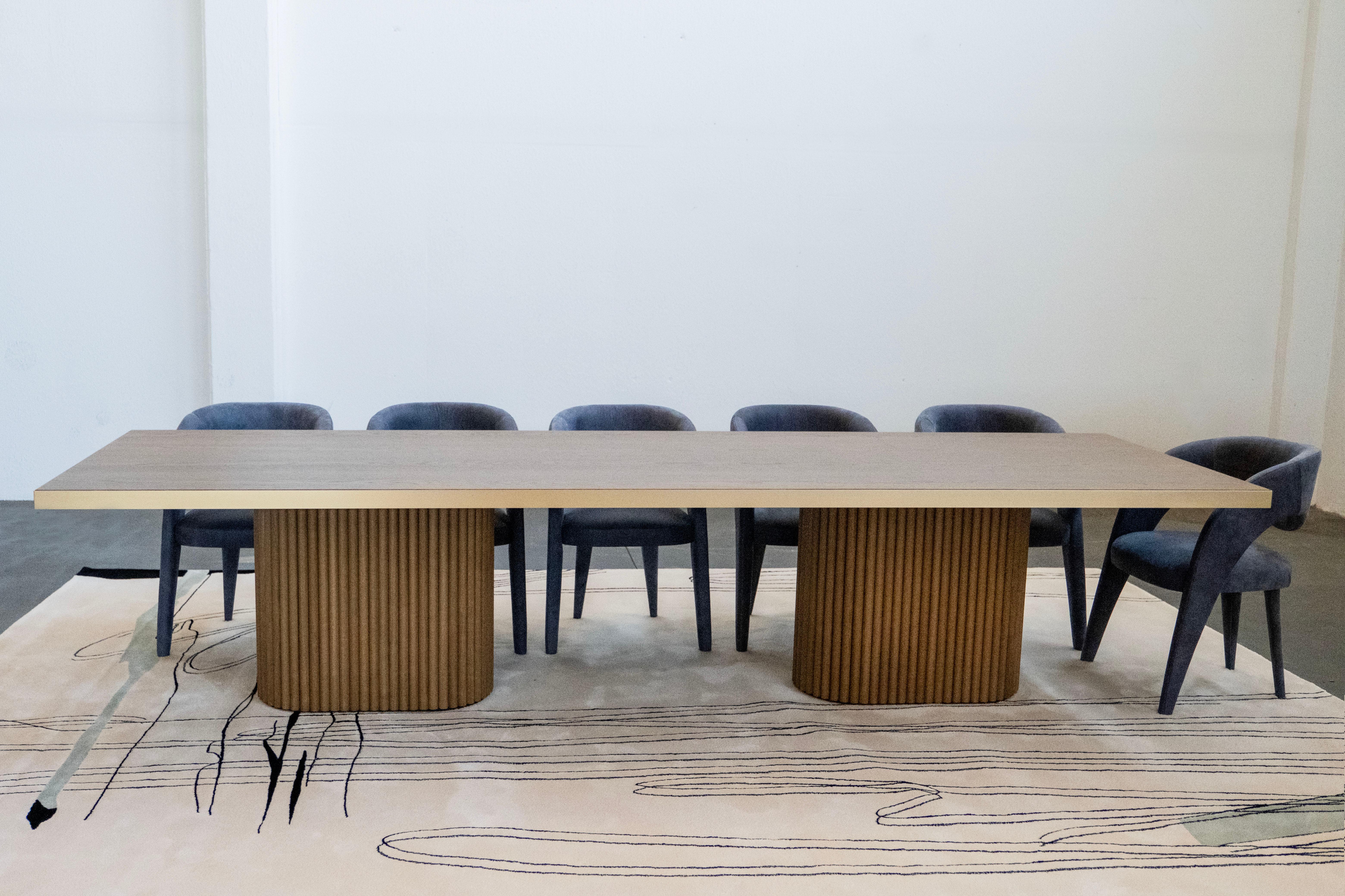 Modern Laurence Dining Chairs, Italian Leather, Handmade Portugal by Greenapple For Sale 8
