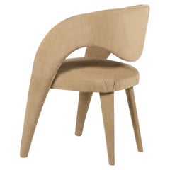 Modern Laurence Dining Chairs, Nubuck Leather, Handmade Portugal by Greenapple