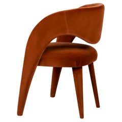 Chaises de salle à manger Laurence, velours rouge, fabriquées à la main au Portugal par Greenapple
