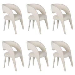 Modern Laurence Dining Chairs Set/6, Bouclé, Handmade in Portugal by Greenapple