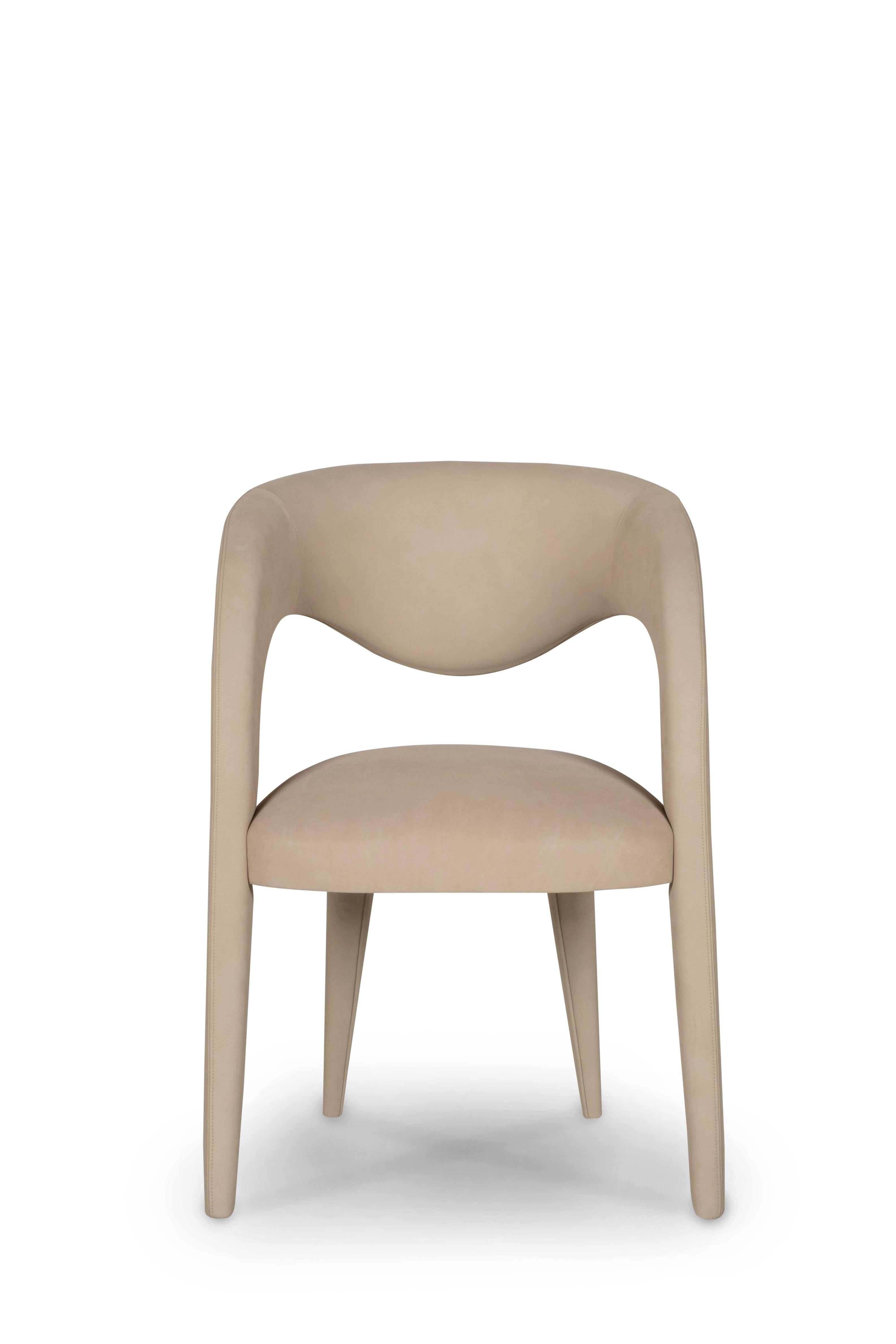 XXIe siècle et contemporain Chaises de salle à manger Laurence, taille XL, nubuck, fabriquées à la main au Portugal par Greenapple en vente