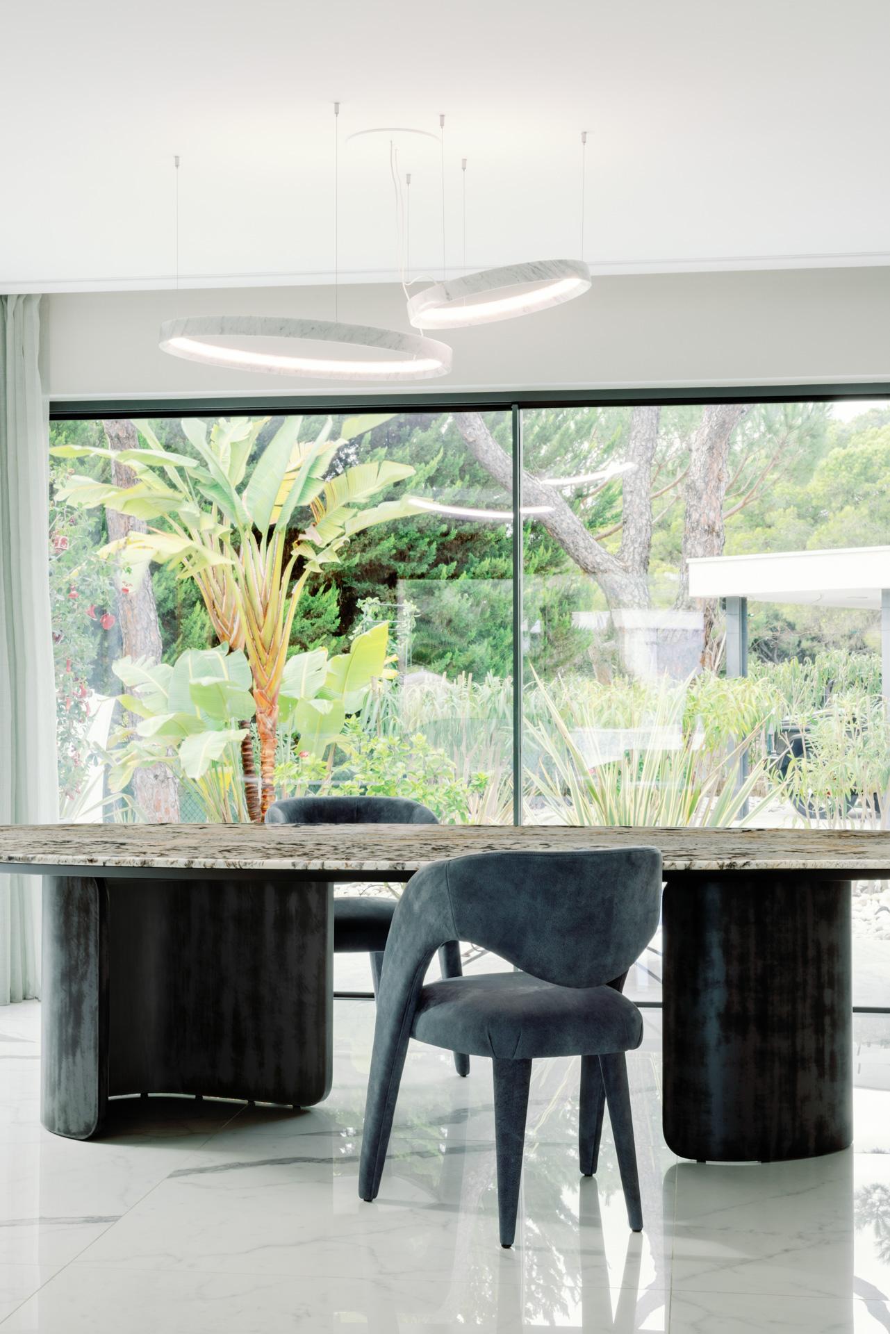 Modern Laurence Dining Chairs, Yellow Leather, Handmade Portugal by Greenapple For Sale 3