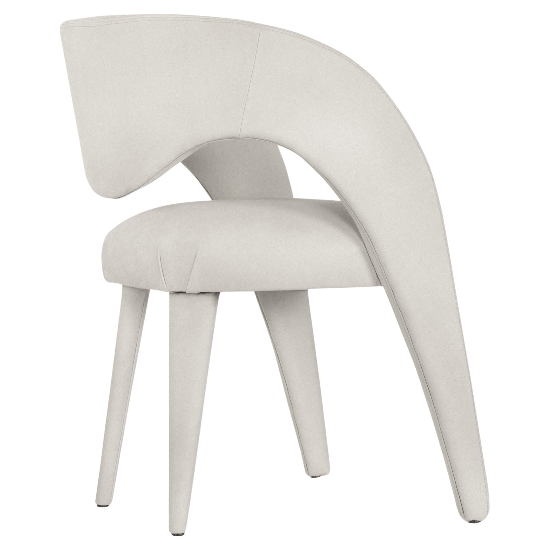 Modern Laurence Leather Dining Chairs, Velvet Leather, Handmade by Greenapple
