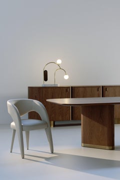 Modern Laurence Light Beige Leather Dining Chairs, Handmade by Greenapple