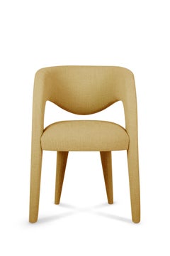 Modern Laurence Dining Chair, Mustard Wool, Handmade Portugal by Greenapple