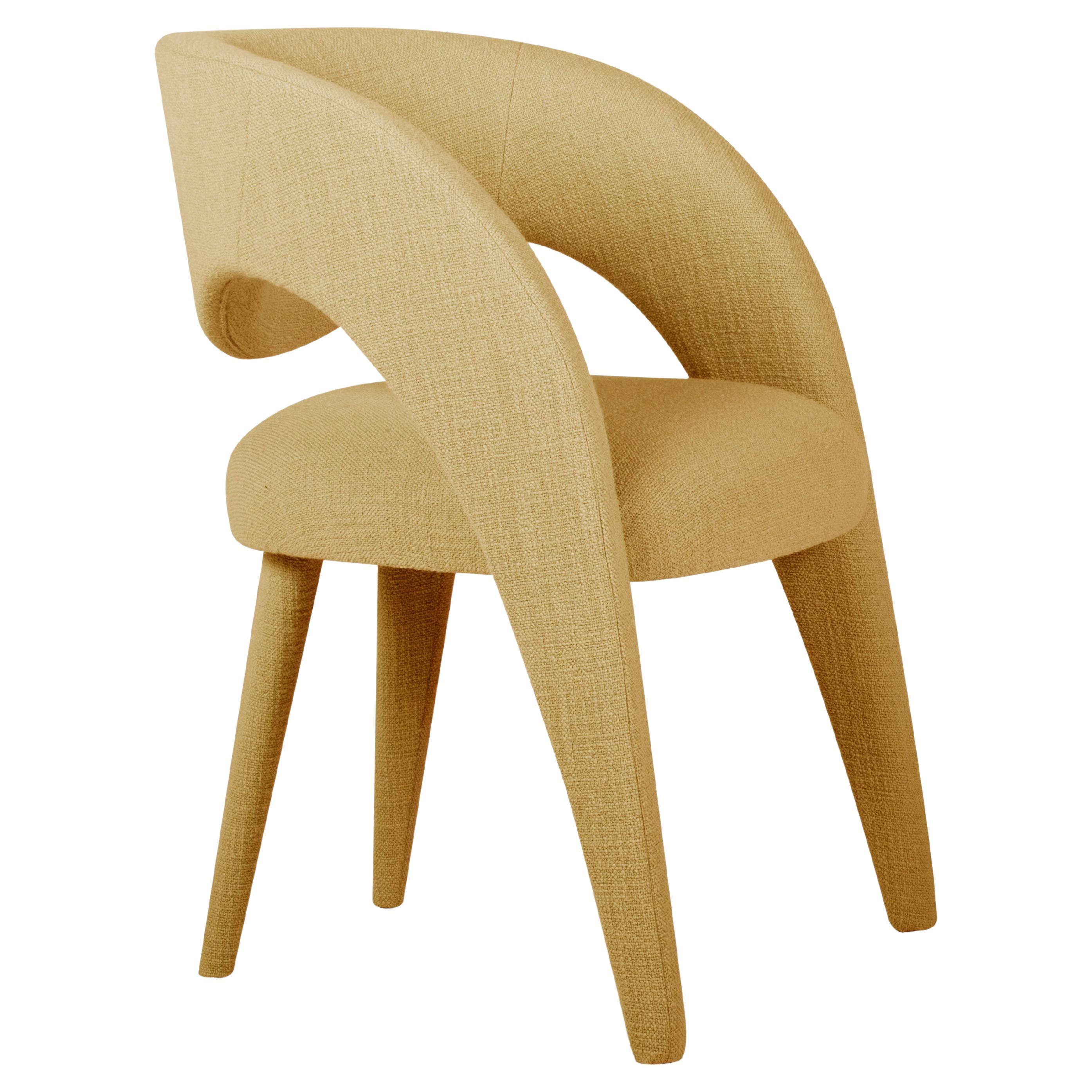 Modern Laurence Outdoor Dining Chair, Mustard Handmade in Portugal by Greenapple For Sale