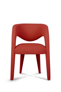 Chaises de salle à manger Laurence, laine rouge, fabriquées à la main au Portugal par Greenapple